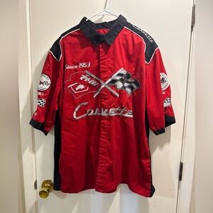 Corvette Red and Black Men's Casual Shirt